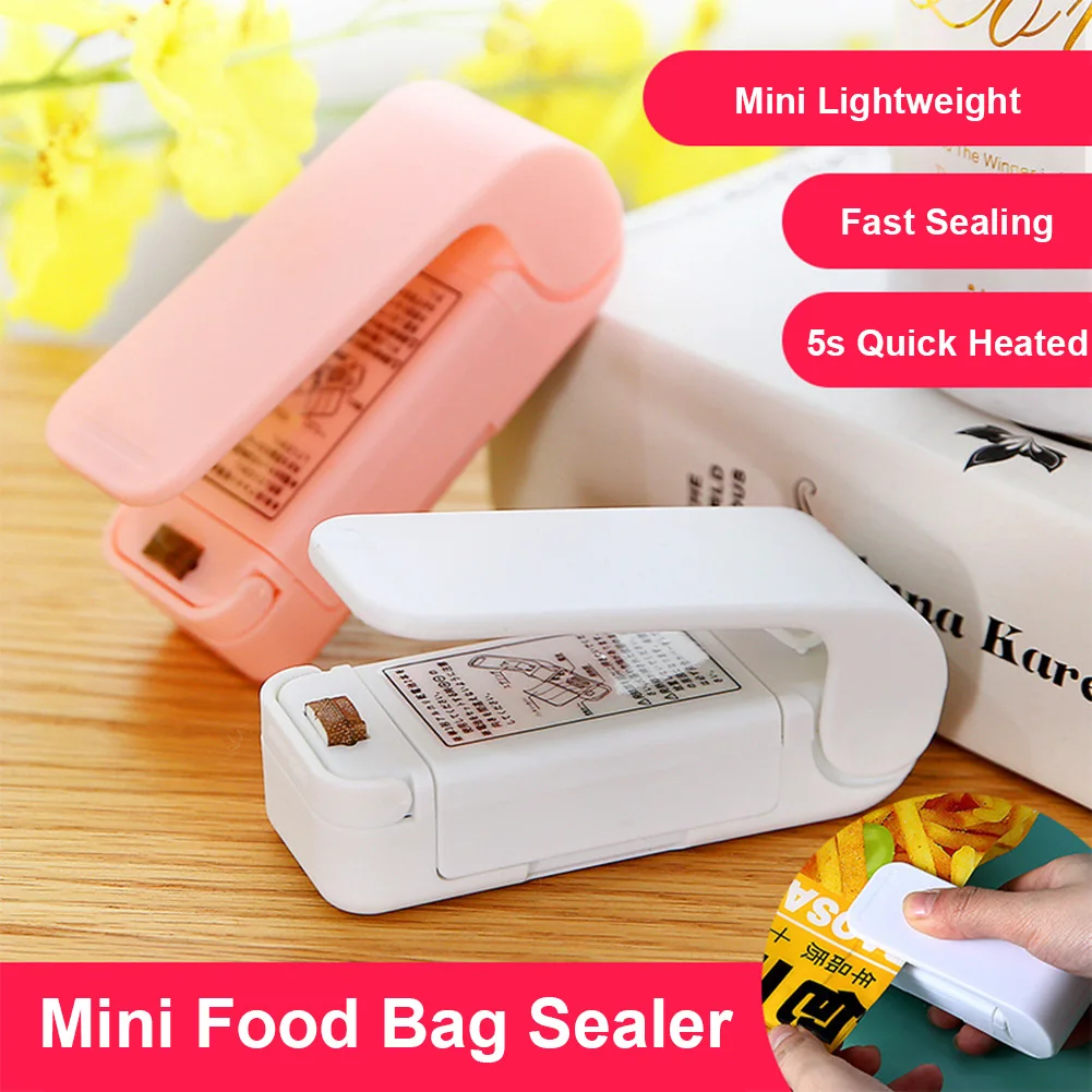 

Portable Bag Heat Sealer Plastic Package Storage Bag Clip Mini Sealing Machine Handy Sticker Seal for Food Snack Kitchen Gadgets