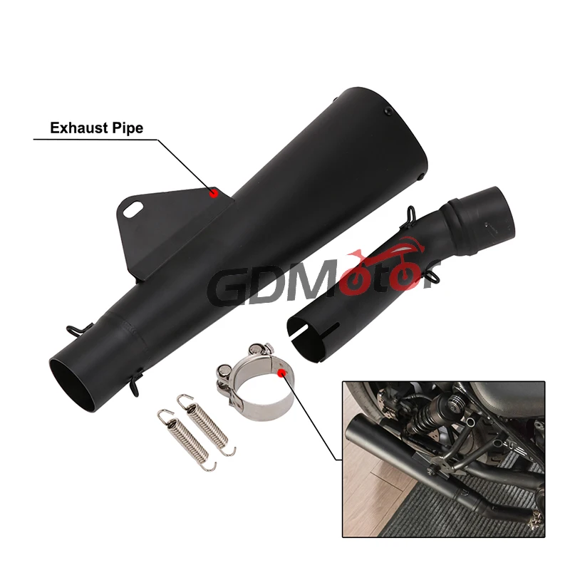 

Motorcycle Stainless Steel Exhaust Muffler Pipe Long Type For 2017 2018 2019 2020 2021 Honda Rebel CMX 500 CMX500
