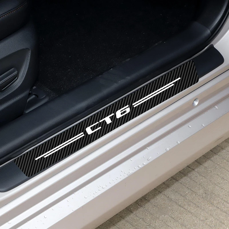 

Car Scuff Plate Protective Sticker For Cadillac CT6 2016 2018 Door Sill Threshold Decoration Anti Scratch Decals Car Styling