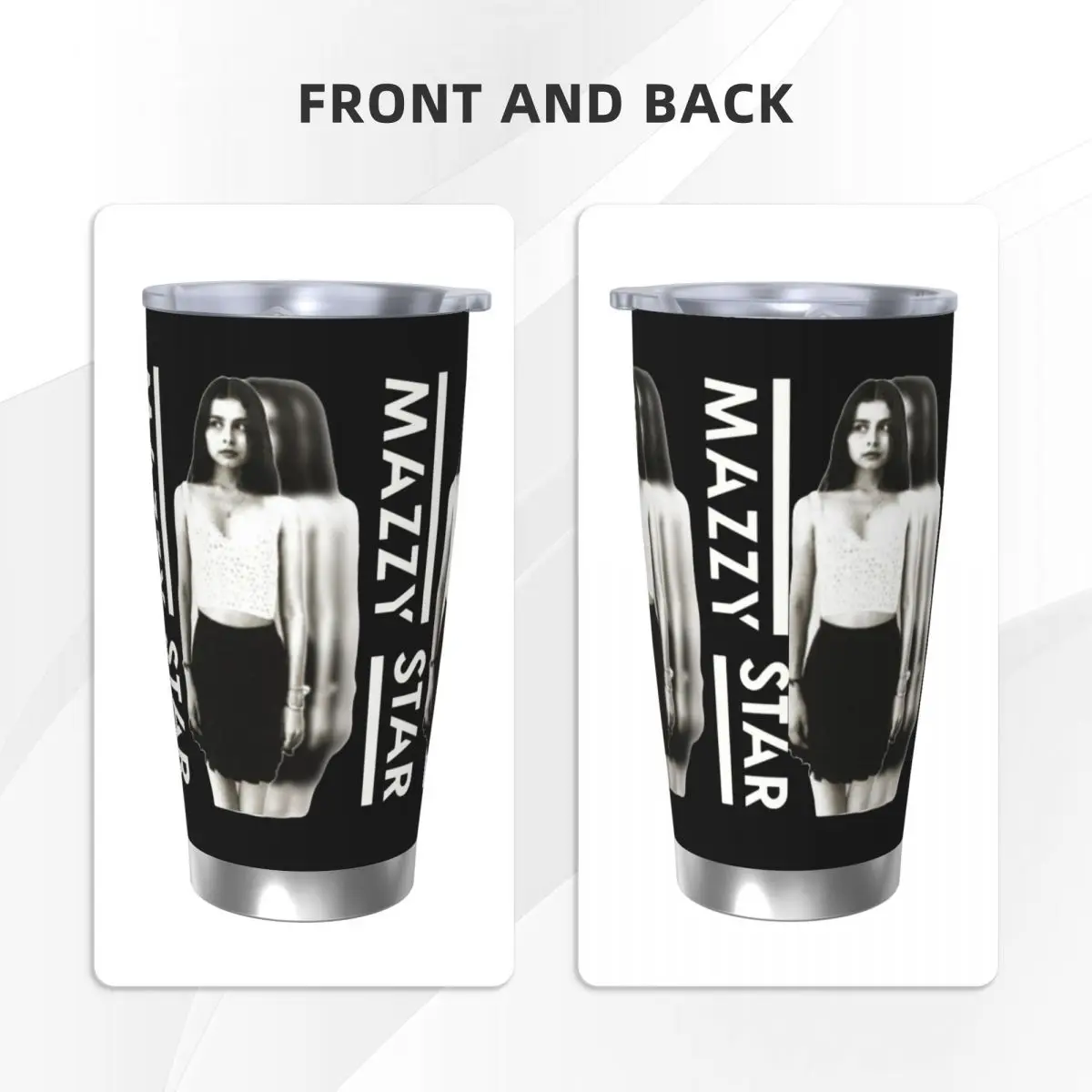 Изолированный стакан 90s Rock Mazzy Star с крышкой для соломинок Термокружка в стиле панк