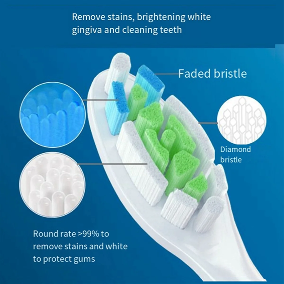 4 сменных насадки для HX6064 HX6930 HX6730 электрическая зубная щетка Sonic вакуумная