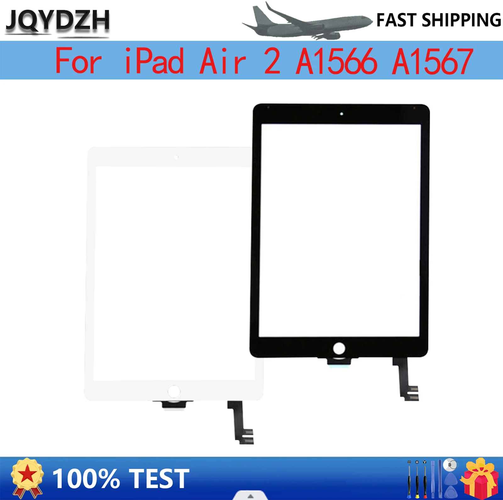 

JQYDZH for Original Touch Screen iPad6 Air 2 A1566 A1567 Touch Screen Digitizer Glass Replacement