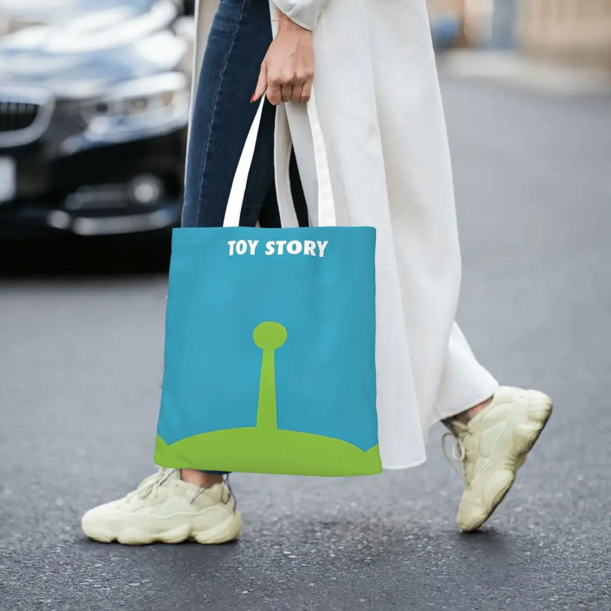 Холщовая большая сумка История игрушек с милым узором и звездами многоразовая