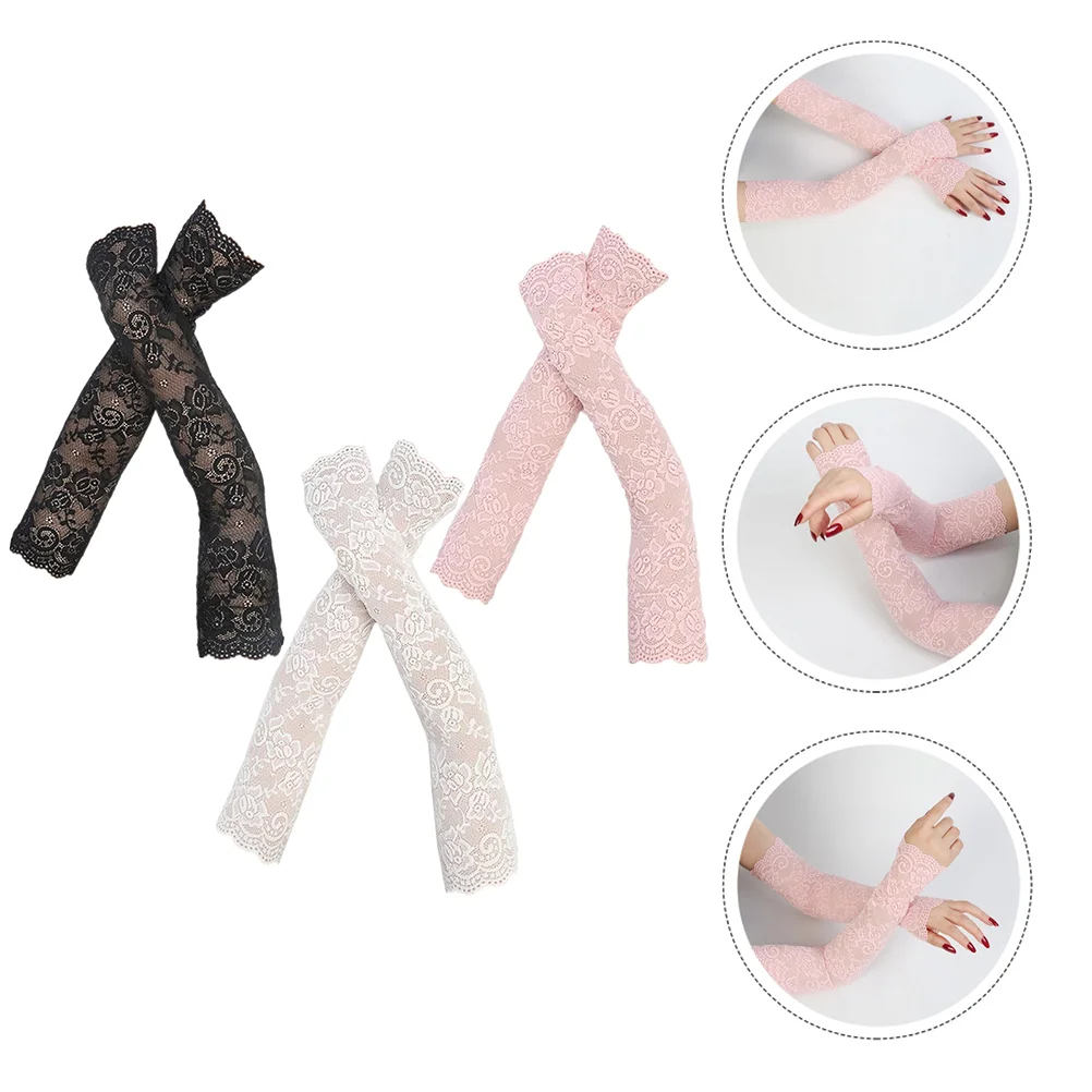 

Sun Protection Gloves Lace Ice Sleeves Arm UV Riding Silk Cycling Miss