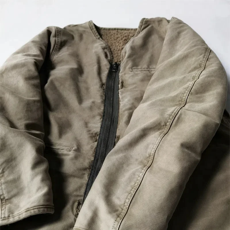 Винтажная стираная винтажная толстая шерстяная куртка High Street пальто свободные