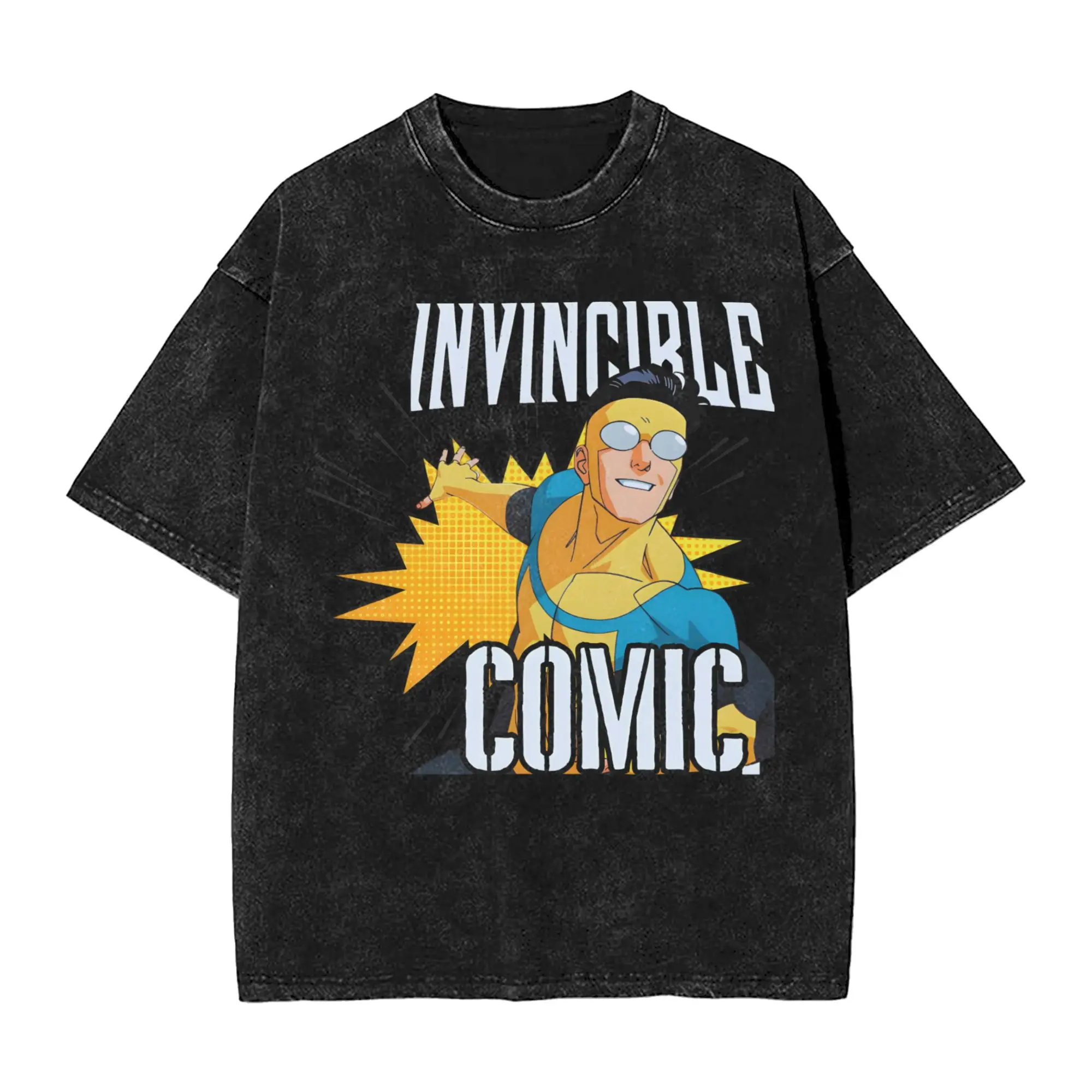 Фото Забавная футболка Funny Invincibles Mark Grayson Comic Burst для мужчин, хлопковая футболка с круглым вырезом, футболки с короткими рукавами, одежда с принтом №1