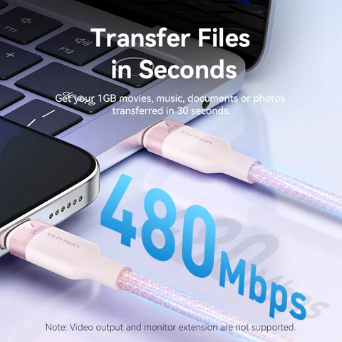 Кабель Vention 240 Вт USB C — Type C для iPhone 17 16 15 Кабель для быстрой зарядки Провод для MacBook iPad Pro Samsung S23 Ultra Data