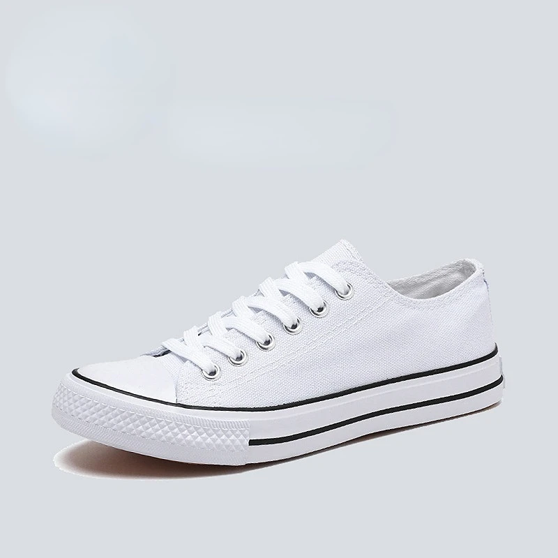 Shoes For Women Low-Top Vulcanized Canvas Platform Sneakers Black Flats Tennis Female Classic Student Small Couples Skateboard