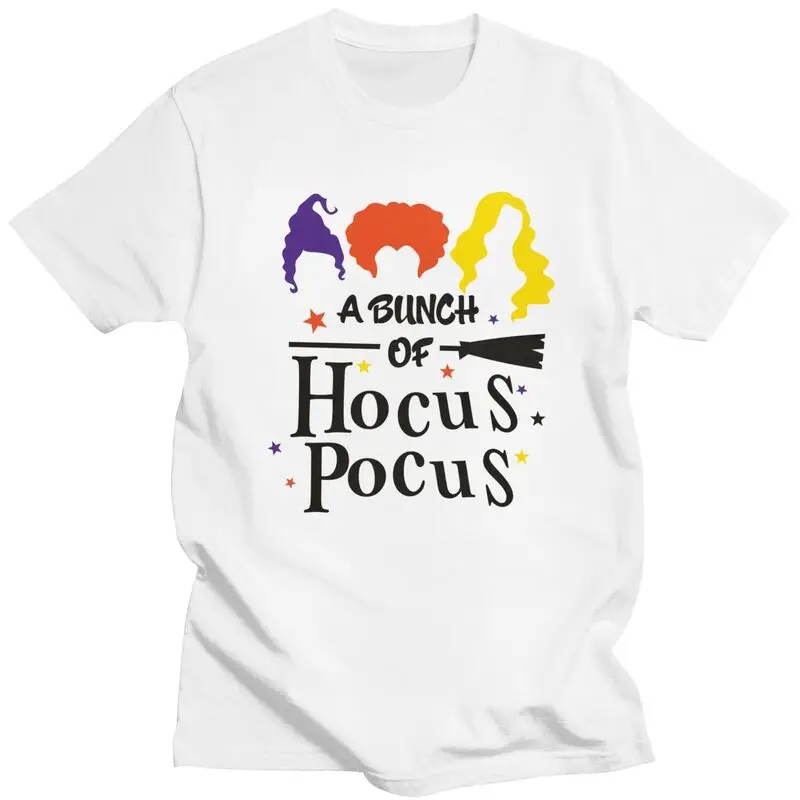 Сделанная на заказ футболка Hocus Pocus Предварительно сжатая хлопковая топы