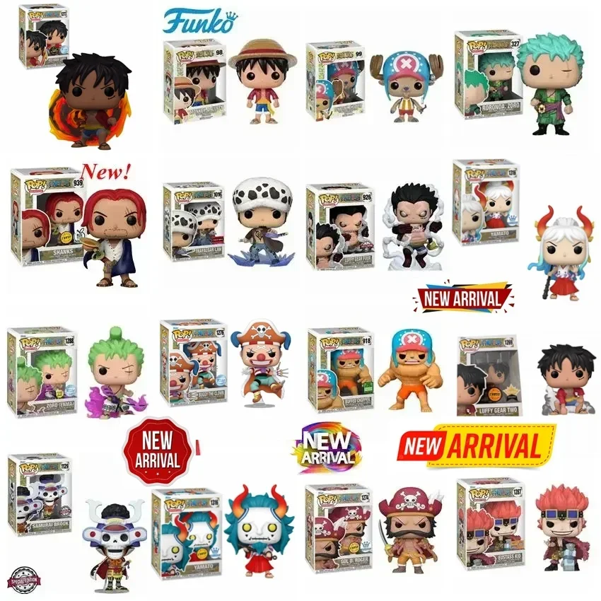 2024 Новый FUNKO POP ONE PIECE Полный стиль Red Hawk Luffy Gear Two 1269 1273 # Багги клоун 1266. Ямато 1316