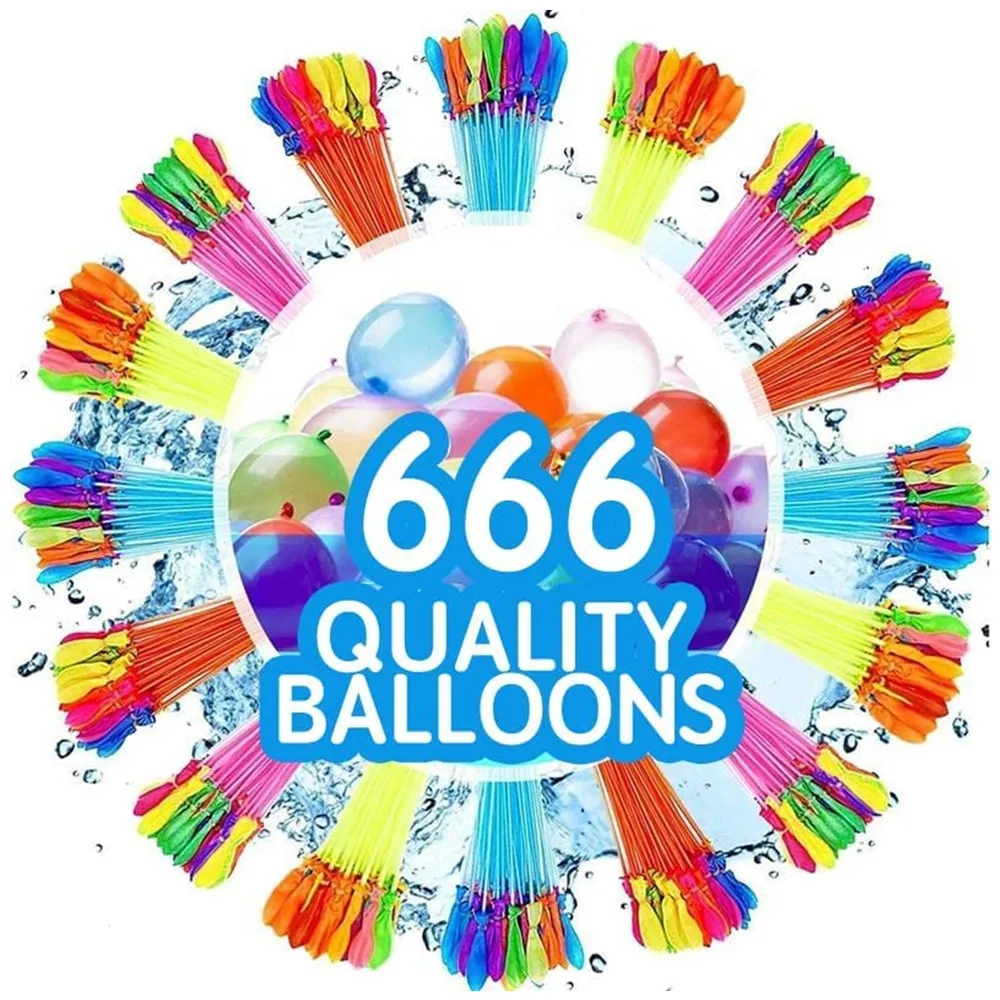 

Water Balloons Bunch 666 Water Ballons Quick Fill Self Tie Water Balloon for Kids Boys Girls Summer Party Outdoor Courtyard Pool