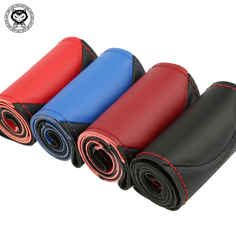 

1 Pcs Universal 38CM PU Leather Car Steering D Type Wheel Cover DIY Tecnology Type for Bmw Car Wheel Cover Driver Protector