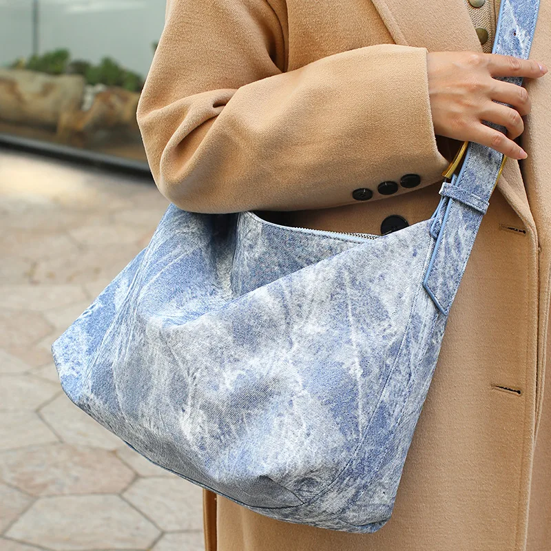 Модная женская сумка на плечо джинсовые женские сумки через вместительная из