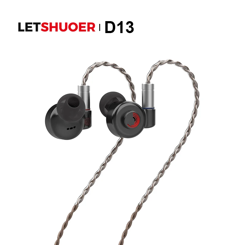 

LETSHUOER D13 Customize 13mm Dynamic Driver IEM Moving Coil Headphones Inear Monitor Diamind-like Carbon DLC Diaphragm Earphone