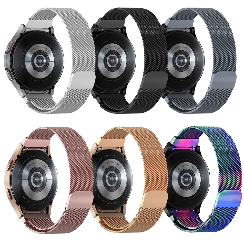 Galaxy Watch4 44mm 40mm 5 Pro Stainless Steel No Gaps Strap for Samsung Galaxy Watch 4 Classic 46mm 42mm Band Magnetic Bracelet
