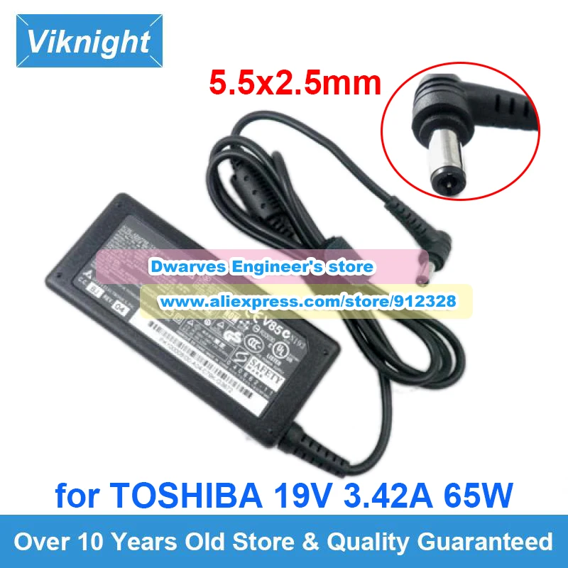Оригинальный адаптер переменного тока 19V 3.42A 65W для Toshiba