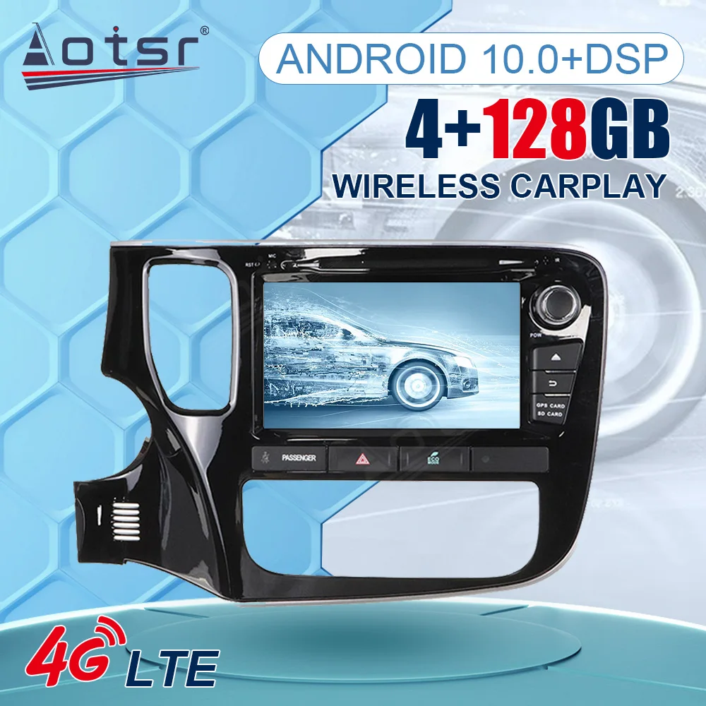 Автомобильный мультимедийный стерео-проигрыватель 128G Android10 для Mitsubishi Outlander 2014-2015, радио, магнитофон, головное устройство, GPS-навигация