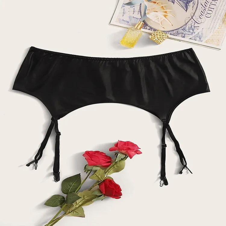 

New Plus Size Black Silk The Adjustable Sexy Temptation Suspenders Gauze Silk Stockings Garter Sexy Lingerie Accessories