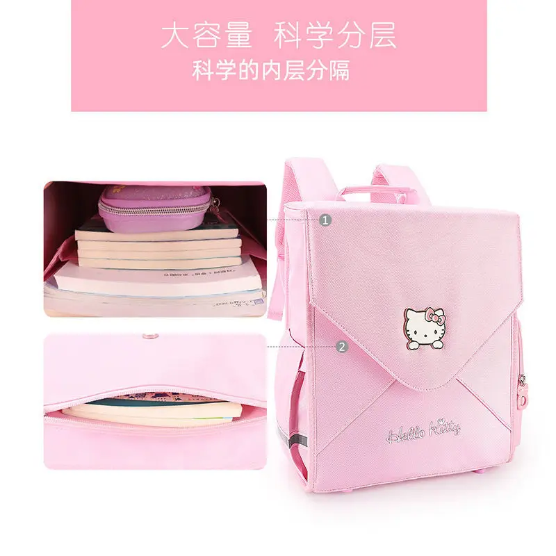 kids backpack Hello Kitty bag Primary School Schoolbag Girls Grade One, Two, Three Girls Shoulder Spine Protection Cute Backpack