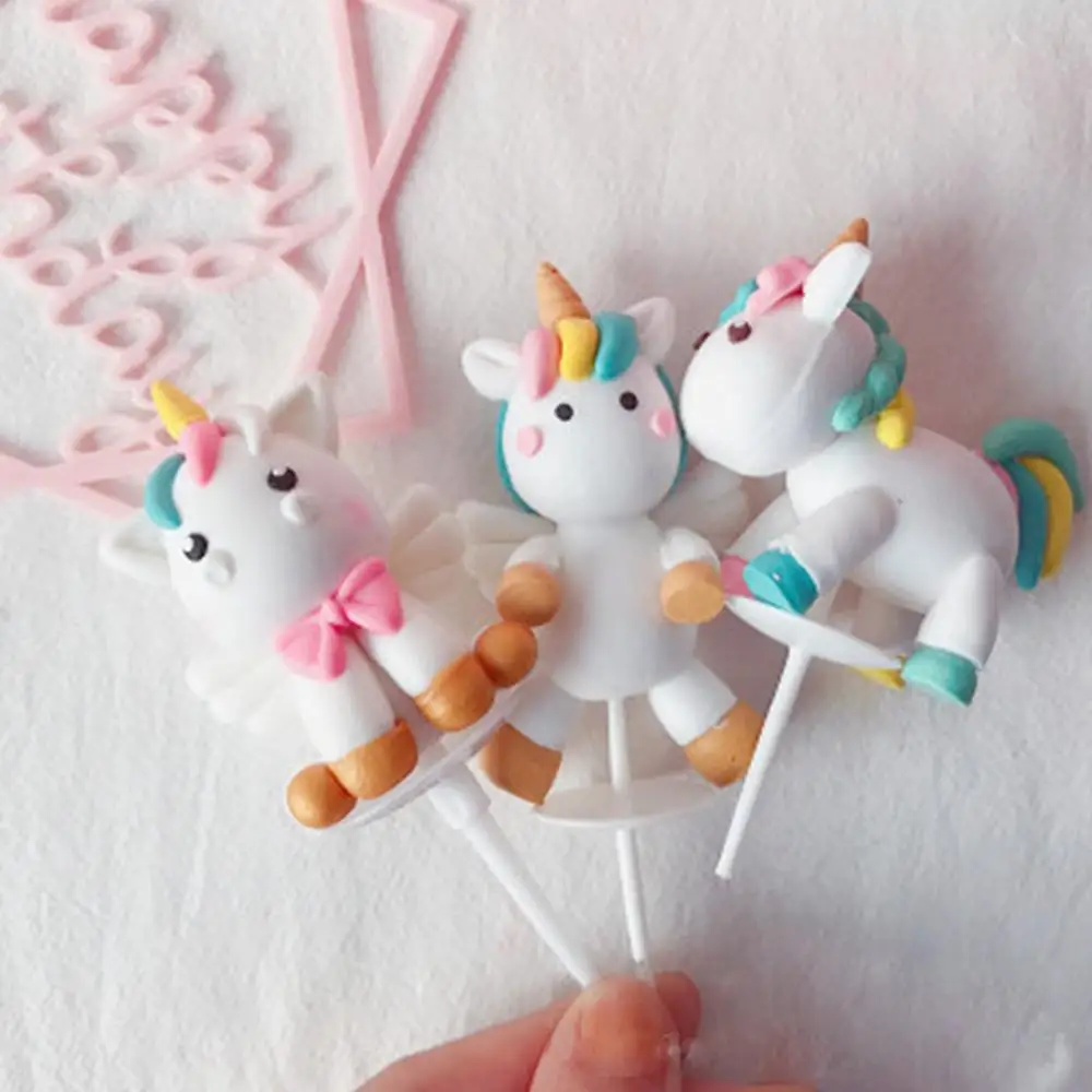 

Soft Clay Cake Topper For Unicorn Birthday Party Decorations