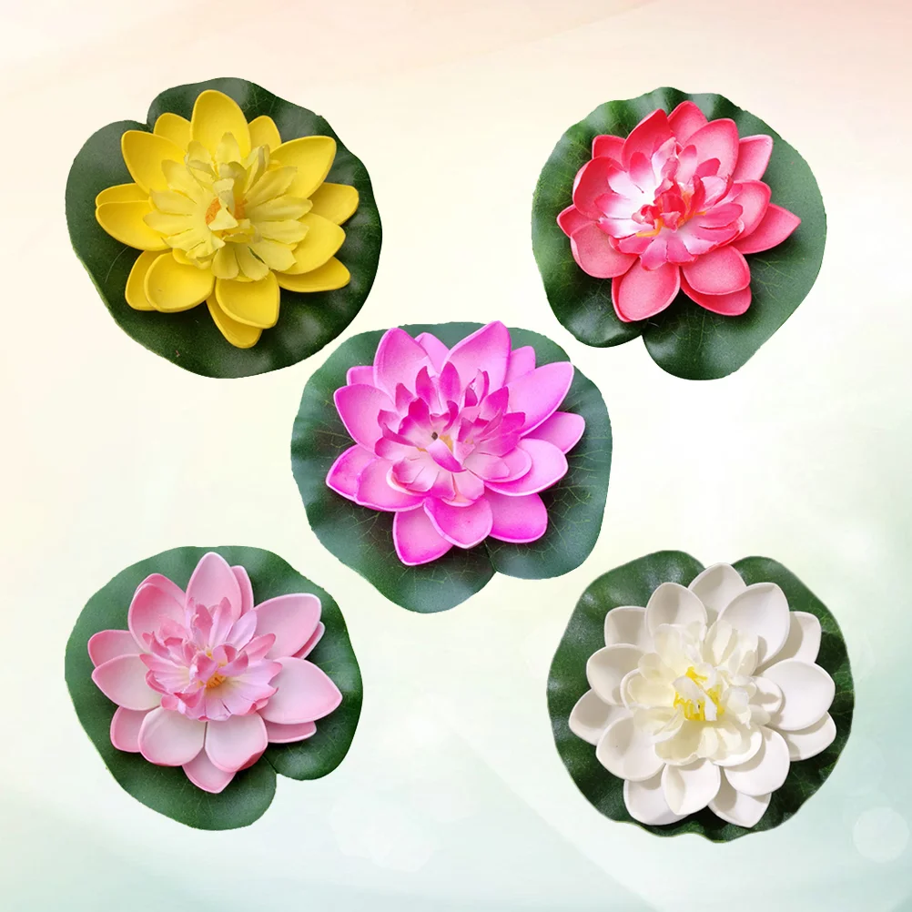 

5 PCS Lily Pads Ponds Outdoor Decor Simulation Floating Garden Floating Flower Artificial Plants Props Artificial Flowers