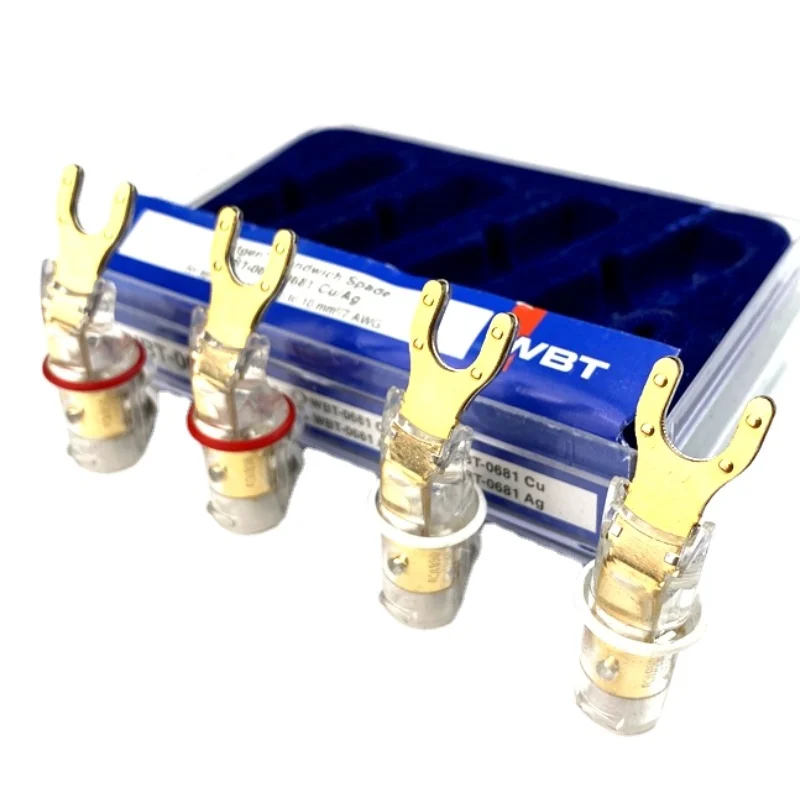 Adaptador de Cobre Puro em Forma de y para Alto-falante Entrada de Adaptador Cabo Unidades Rosqueamento Áudio Plugue Conector 4