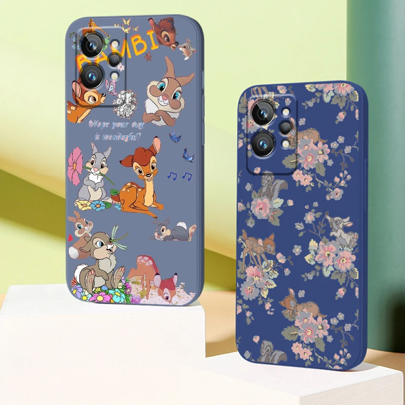 

Liquid Rope Disney Bambi Cute Cartoon Phone Case For OPPO Realme Q3S Q5i 50A 50i C21Y C11 GT Neo3 Neo2 9 9i 8 8i 7 Pro Plus