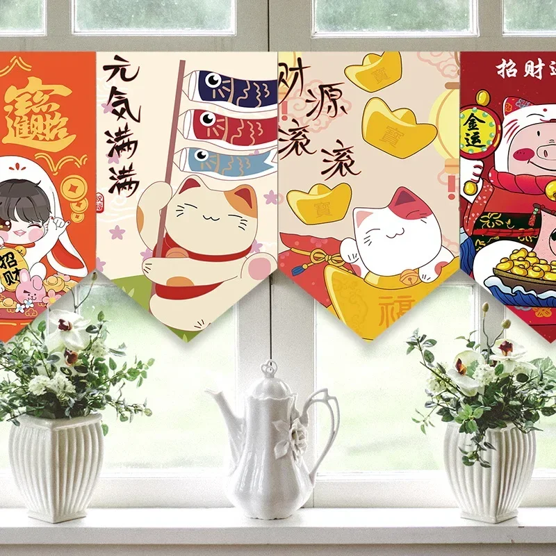 Японская треугольная занавеска Lucky Cat украшение для двери ресторана в японском