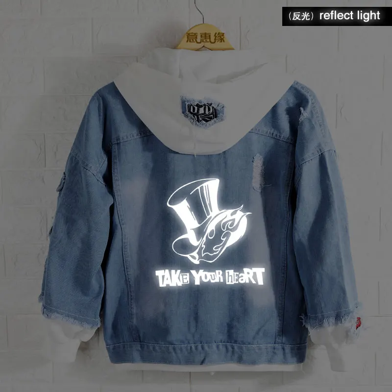 Аниме P5A PERSONA5 Amamiya Ren JOKER мужская женская джинсовая куртка Косплей Толстовка с