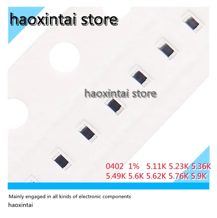 

100 шт., SMD резистор 0402 1% K 5,11 K 5,23 K 5,36 K 5,49 K 5,6 K 5,62 K 5,76 K 5,9 K