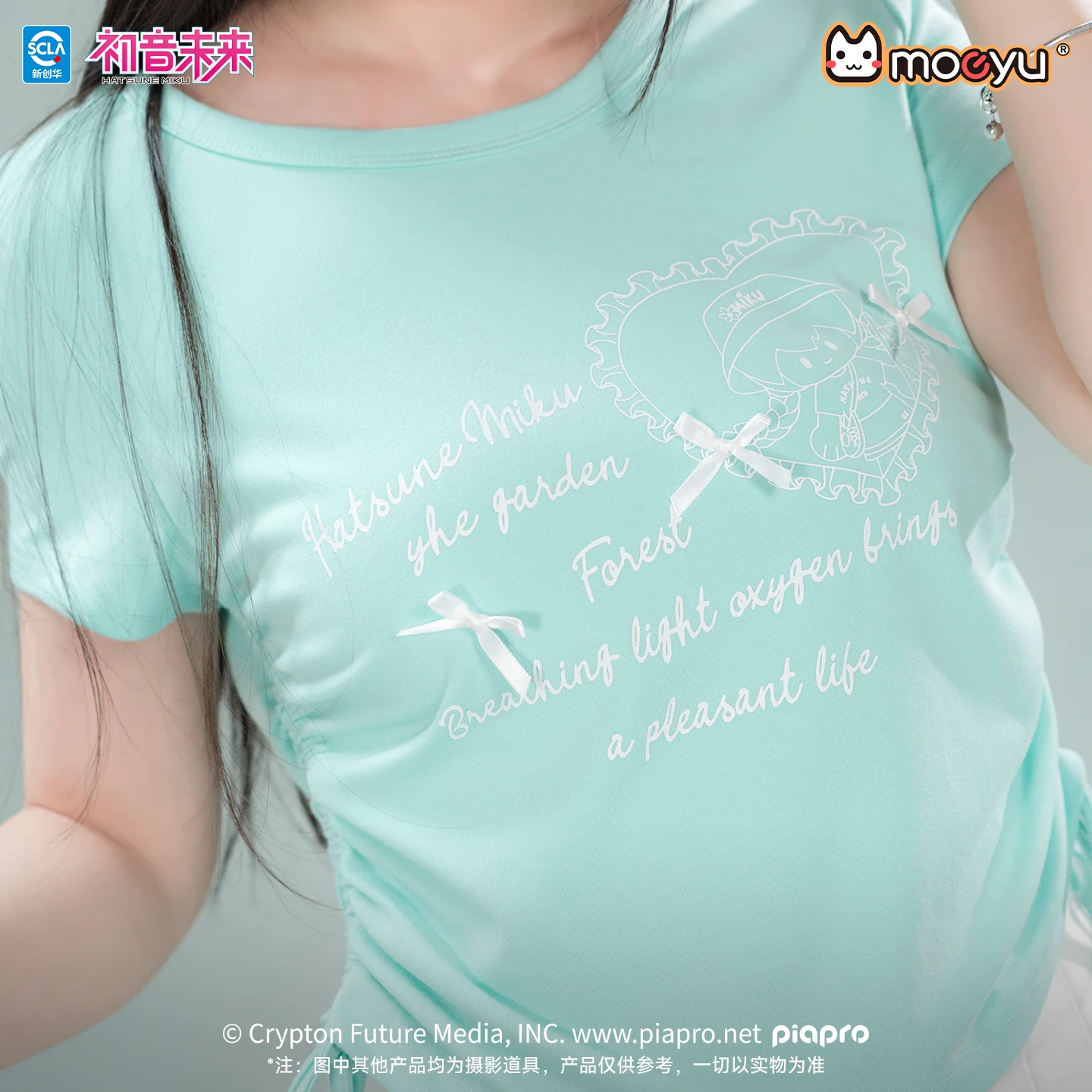 Фото Оригинальная женская футболка Moeyu Hatsune Miku, футболка для косплея, повседневная футболка с короткими рукавами для девочек, летняя модная футболка в стиле аниме Vocaloid, костюм №4