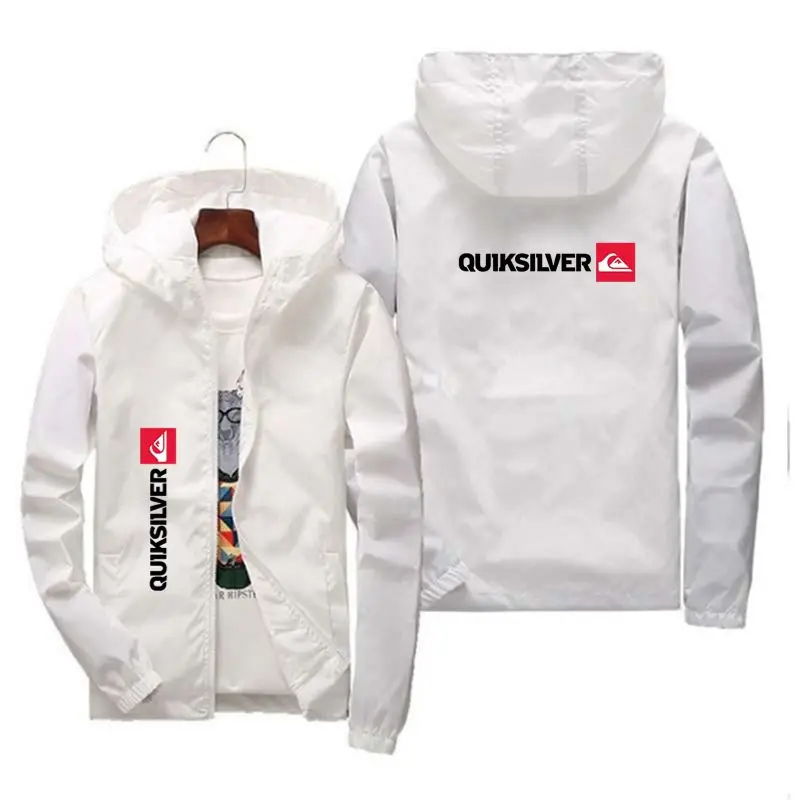 

Quiksilver Men's Hooded Jacket 2022 Bomber Jacket Men's Windbreaker Zipper Spring Autumn Casual Work Jacket Men's Fishing Sunscr
