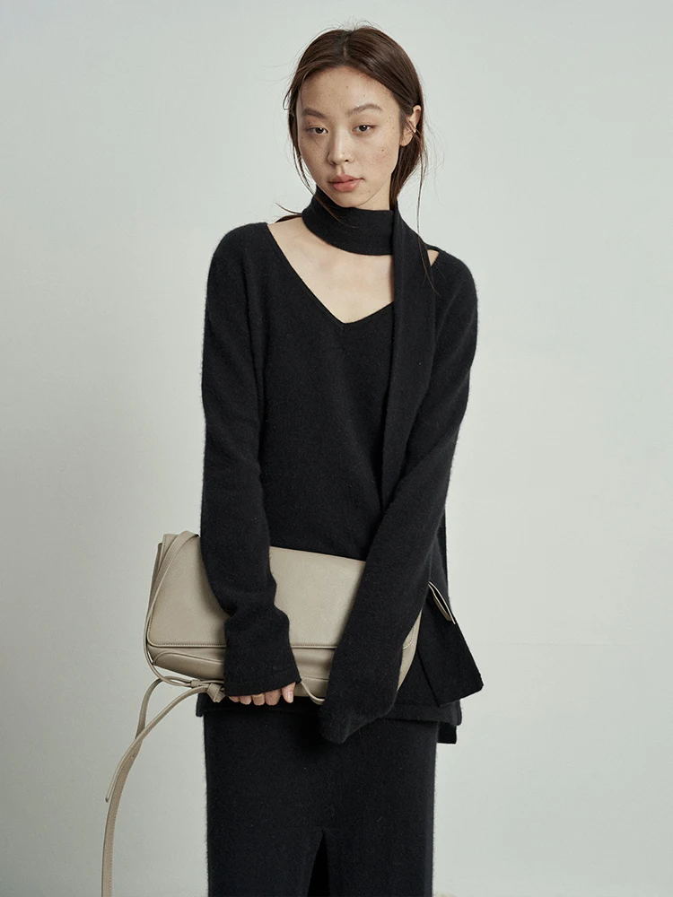 Love and Nancy оригинальный дизайн 2024 осенне-зимний новый шерстяной свитер с v-образным