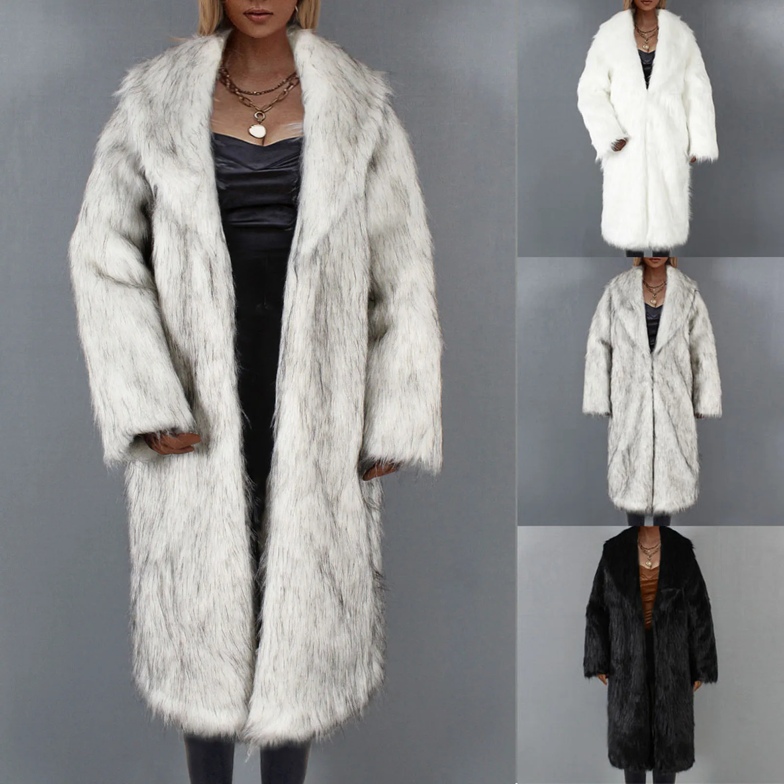 

2022 Winter New Women Furry Long Coat Faux Fur Females Plush Warm Loose Coat Fashion Ladies Thick Warm Faux Fur Jacket Overcoat