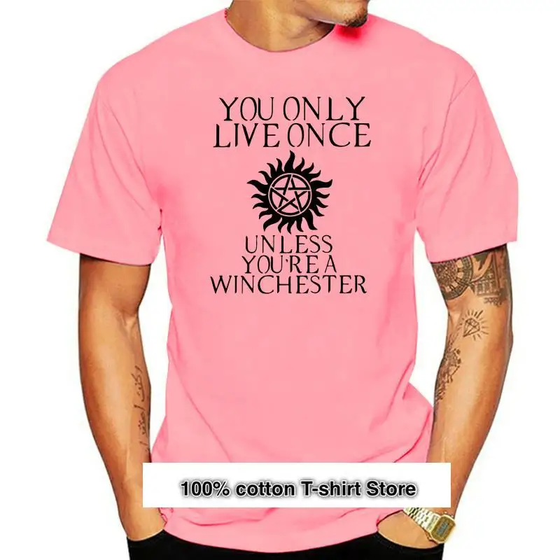 

Camiseta Supernatural para hombres, camisas de manga corta, ropa de verano, algodón purificado, cuello redondo