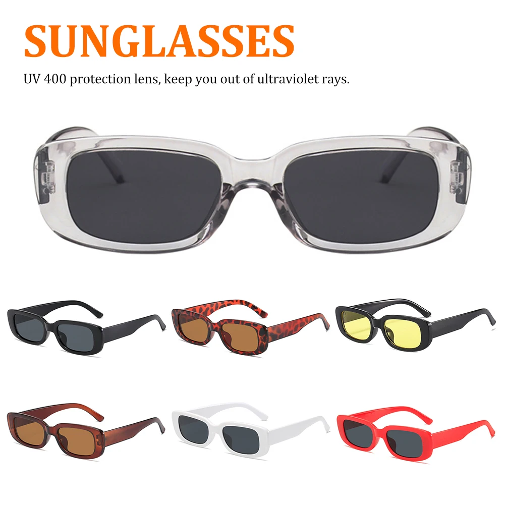 

2022 New Fashion Vintage Glasses Small Square Frame Sunglasses For Women Retro Punk Rectangle Sun Glasses Eyewear Shades