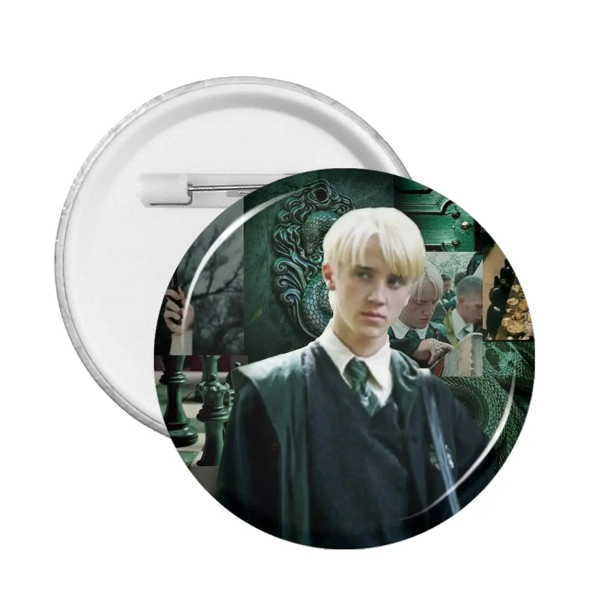 

59 мм, значок Draco Malfoy, модный значок в стиле аниме, для одежды, волшебный волшебник чистого цвета, броши, булавки