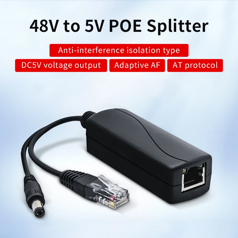 POE сплиттер 48 В до 5 12 Вт Стандартный Micro USB tpye-C порт Разъемы адаптер Кабельный -