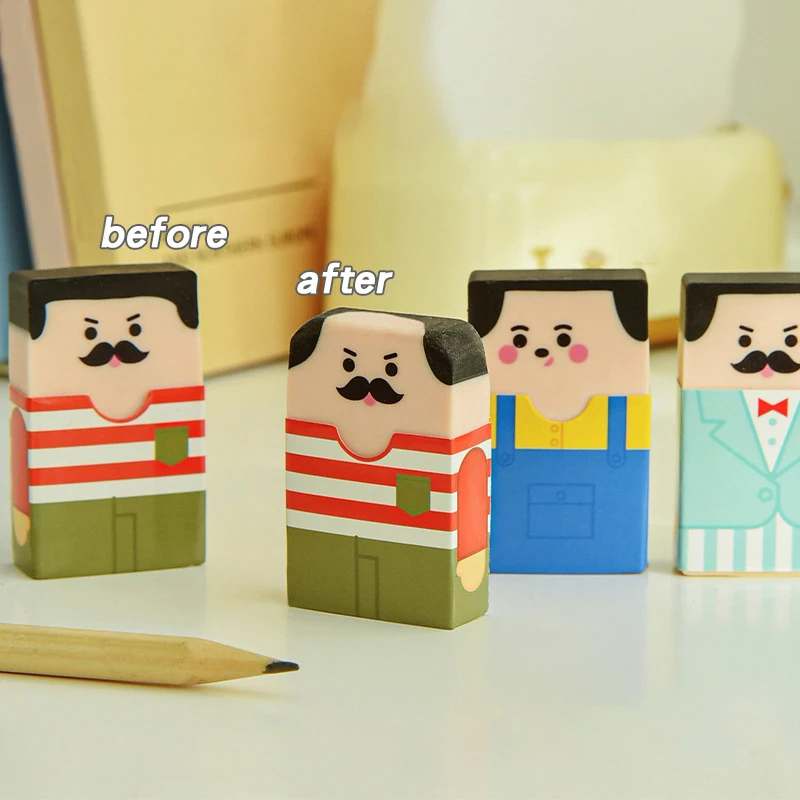 

Cute Funny Old Man Styling Eraser Kawaii Stationery Creative Cartoon Pencil Eraser Students Kids Gift School Office Supplies
