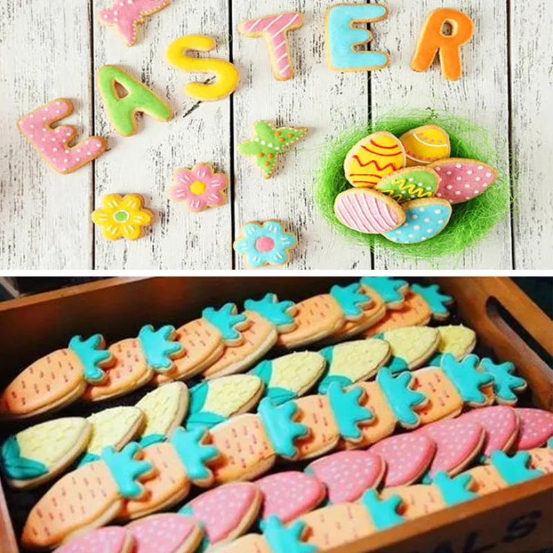 Variety Styles Stainless Steel Easter Biscuit Cutter Rabbit Eggs Carrot Cookie Mold Kitchenware Baking Tool | Дом и сад