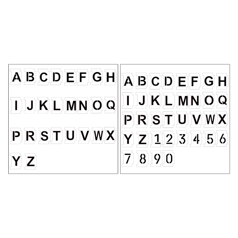 

Alphabet Number Stencils 4 Inch 26 Pack Letters Numbers Stencil Templates with Signs for Painting Reusable Number Lette QXNF