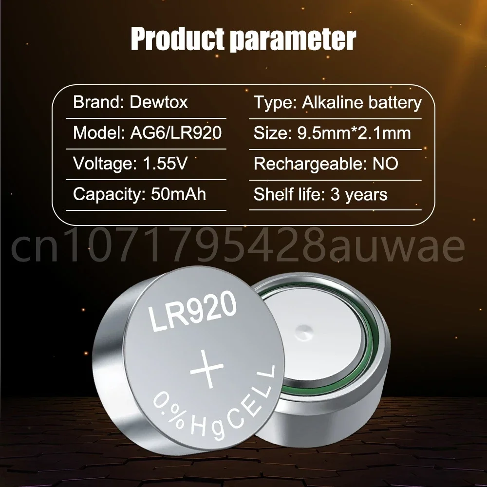 Щелочные батарейки AG6 SR290SW LR921 10-20 шт