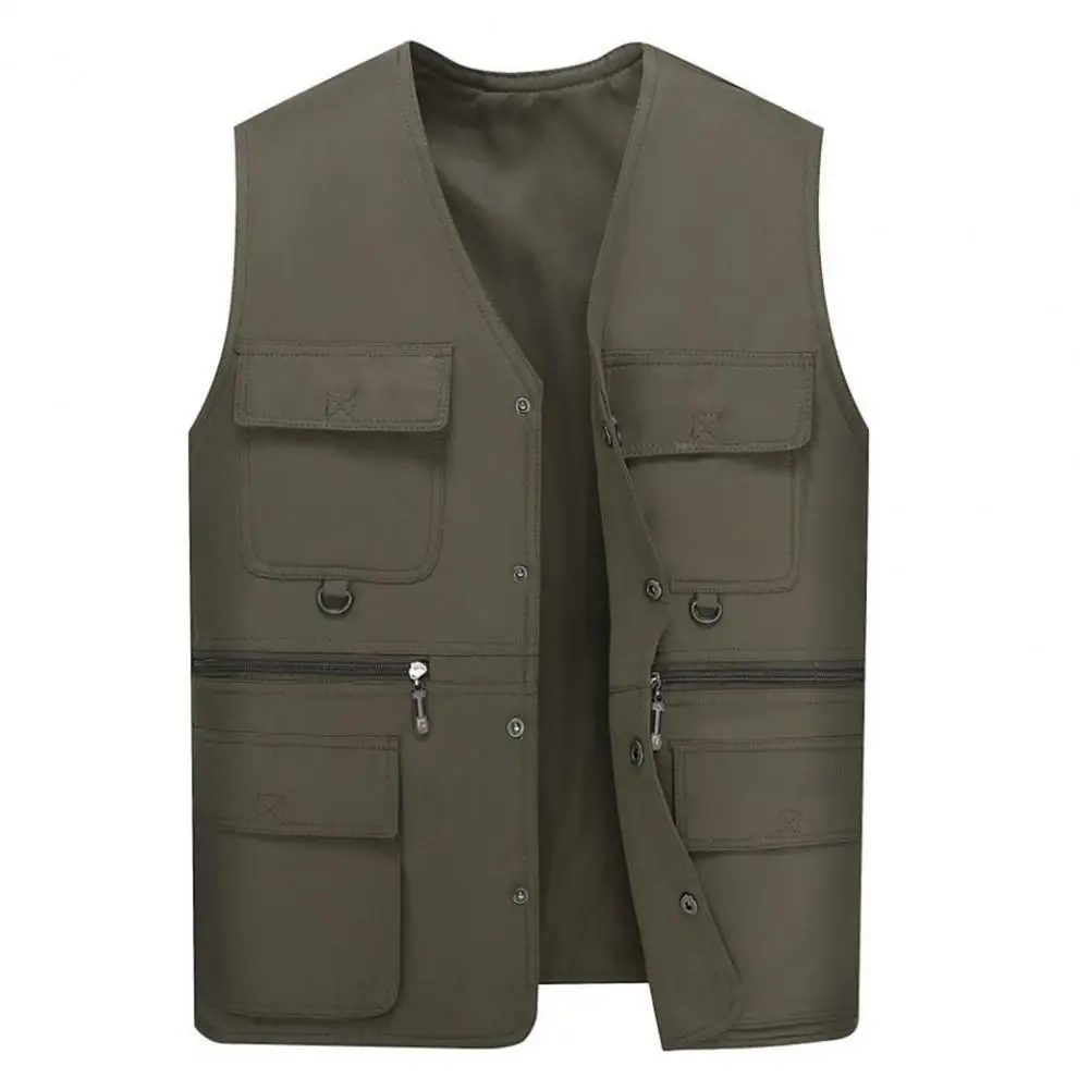 

Waistcoat Breasted Vest Hiking Jacket Relaxed Vest Single For Dressing Overall Photograph Fit Loose Size Work Men Plus