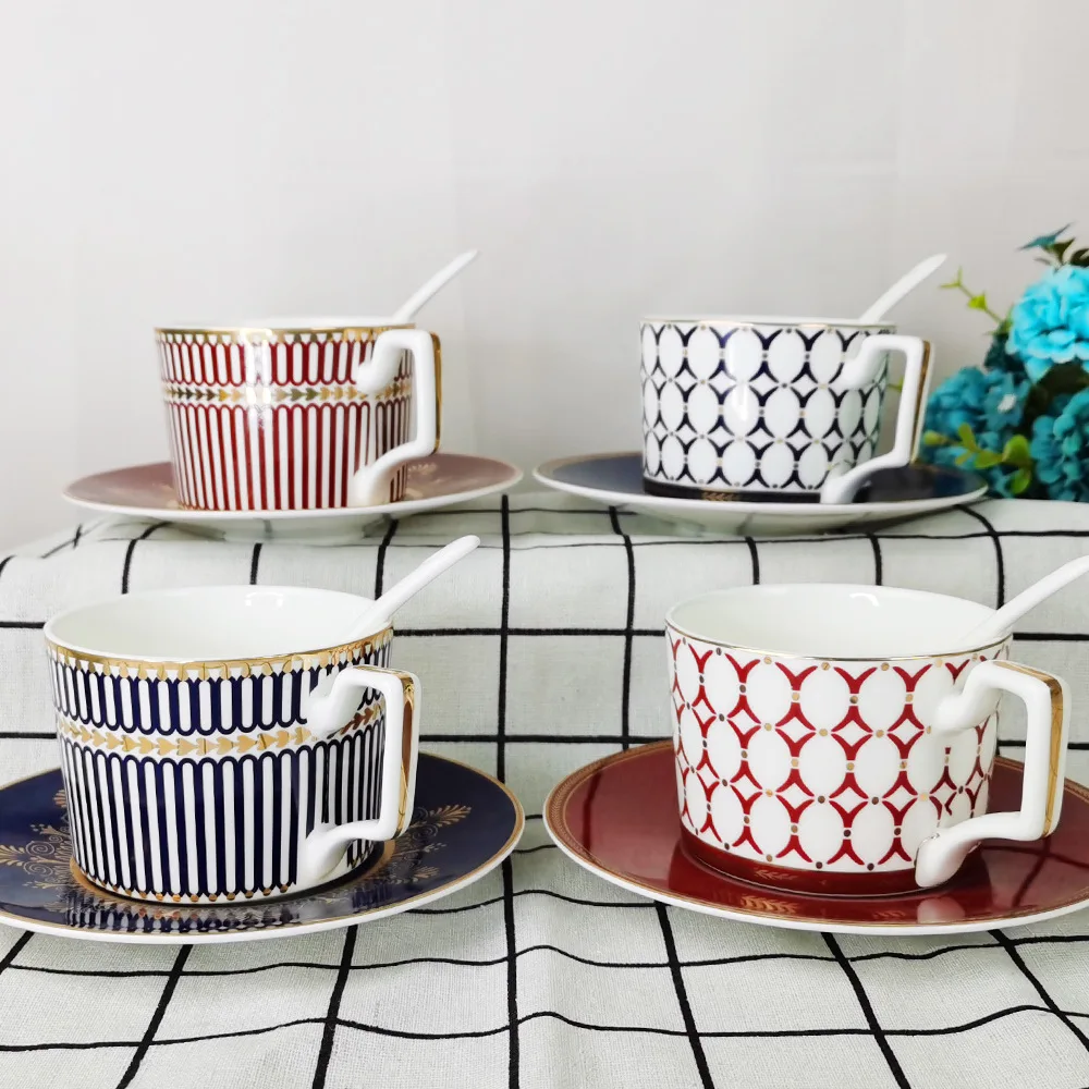

Coffee cup and saucer set office afternoon tea cup European coffee cup and saucer simple coffee cup ceramic cup