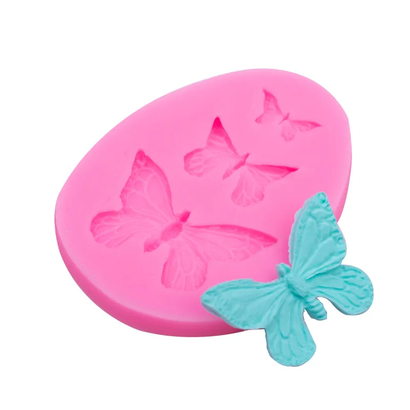 

3 Butterfly Flip Sugar Silicone Mold Handmade Soap DIY Cake Decoration Chocolate Lace Baking Tools
