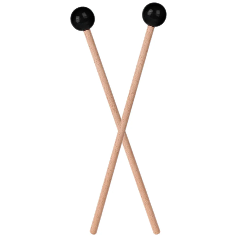 

2 Pcs Drum Mallets Wood Handle Musical Instrument Lotus Flower Mini Percussion Rubber Steel Sticks Tongue