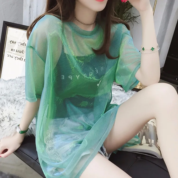 Новинка 2022 женская рубашка футболки повседневные сетчатые Топы в стиле