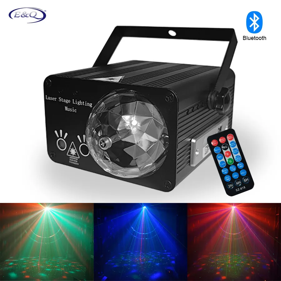 RGB LED DJ Disco Magic Ball Bluetooth Party Light Pattern Star Laser Projector Holiday Christmas Stage Lighting Effect