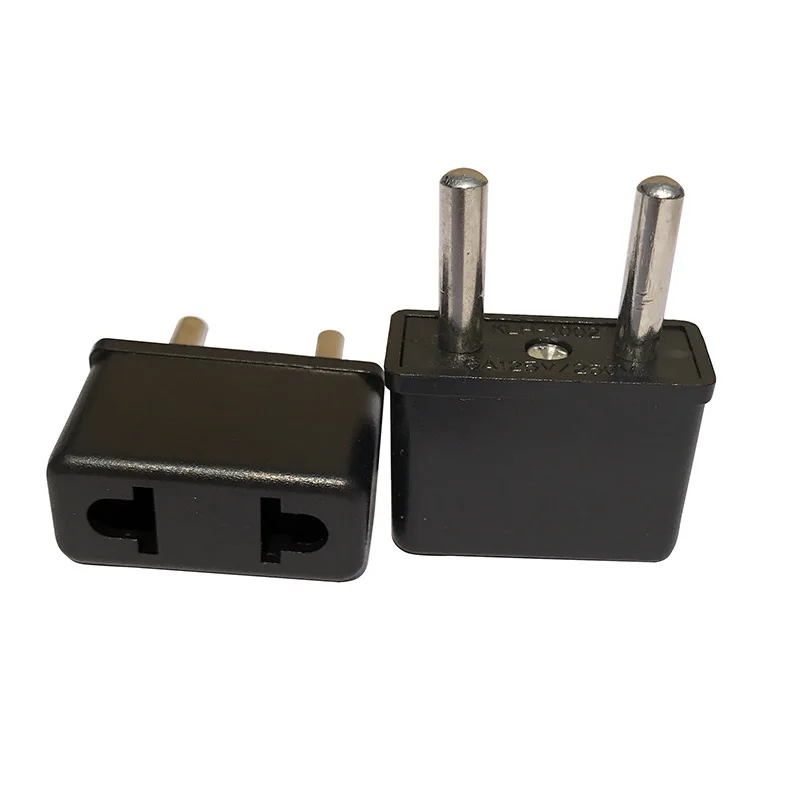 

100pcs USA Canada Japan 2 Pin to EU European Plug Travel Adapter Max AC250V 6A