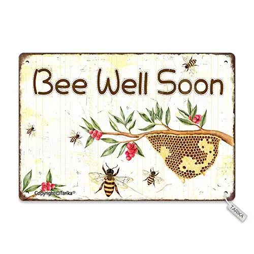 Bee Well Soon Vintage Look Tin 20X30 см Украшение Художественная вывеска для дома кухни ванной